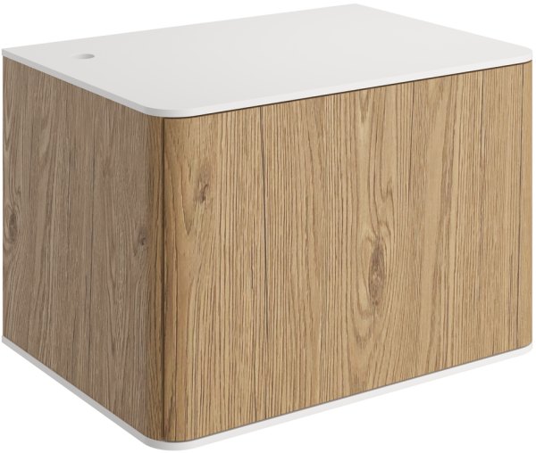 Тумба под раковину со столешницей STWORKI Ноттвиль 60 дуб верона, с отверстием под смеситель