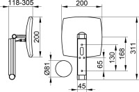 Косметическое зеркало Keuco iLook Move 17613359002 с подсветкой, настенное, с увеличением, шлифованный черный титан, титан черный шлифованный