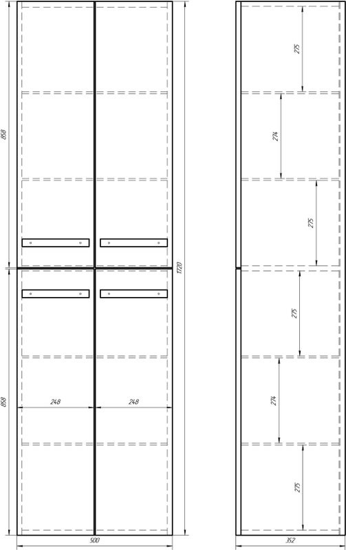 Шкаф-пенал для ванной Dreja Almi 50 белый глянец