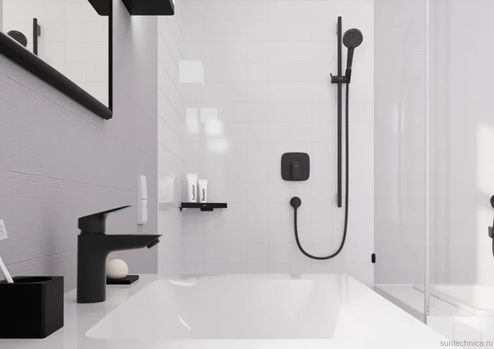 Смеситель для раковины Hansgrohe Logis 100 71101670 матовый черный