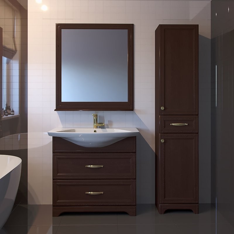 Мебель для ванной комнаты ASB-Woodline Берта 85 орех антикварный