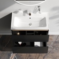 Тумба под раковину без столешницы AM.PM X-Joy 80, подвесная, черная матовая