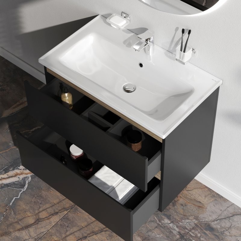 Тумба под раковину без столешницы AM.PM X-Joy 80, подвесная, черная матовая