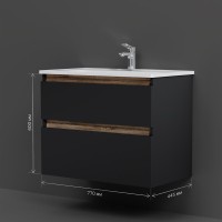 Тумба под раковину без столешницы AM.PM X-Joy 80, подвесная, черная матовая