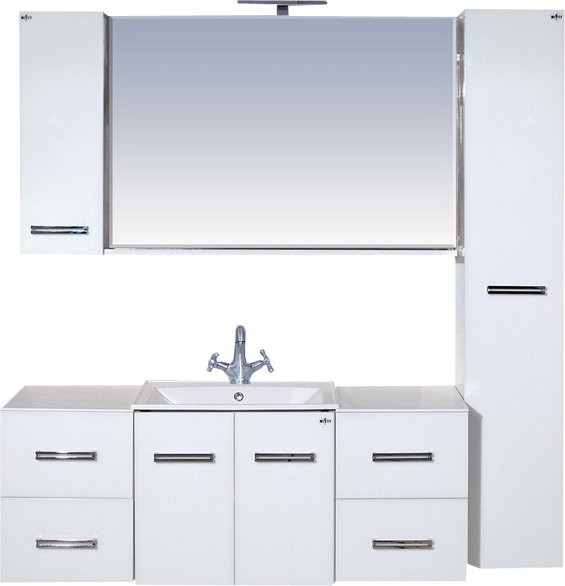 Тумба Misty Атланта 38 белая, со столешницей