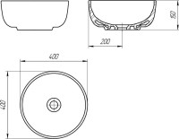 Накладная раковина Cersanit Moduo 40 RING