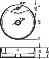 Накладная раковина Sanita luxe Best shelf 45