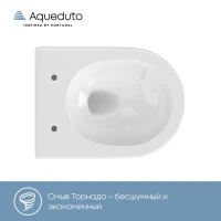 Комплект Унитаз подвесной Aqueduto Cone Tornado CONT0110 безободковый, с микролифтом, белый глянцевый + Инсталляция STWORKI + Кнопка Хельсинки 500471 черная матовая