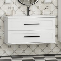 Тумба под раковину без столешницы Misty Модерн 100 подвесная, матовая белая