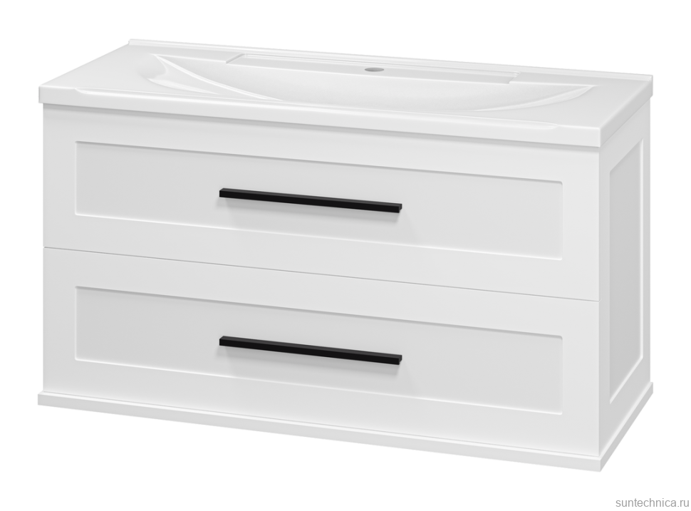 Тумба под раковину без столешницы Misty Модерн 100 подвесная, матовая белая