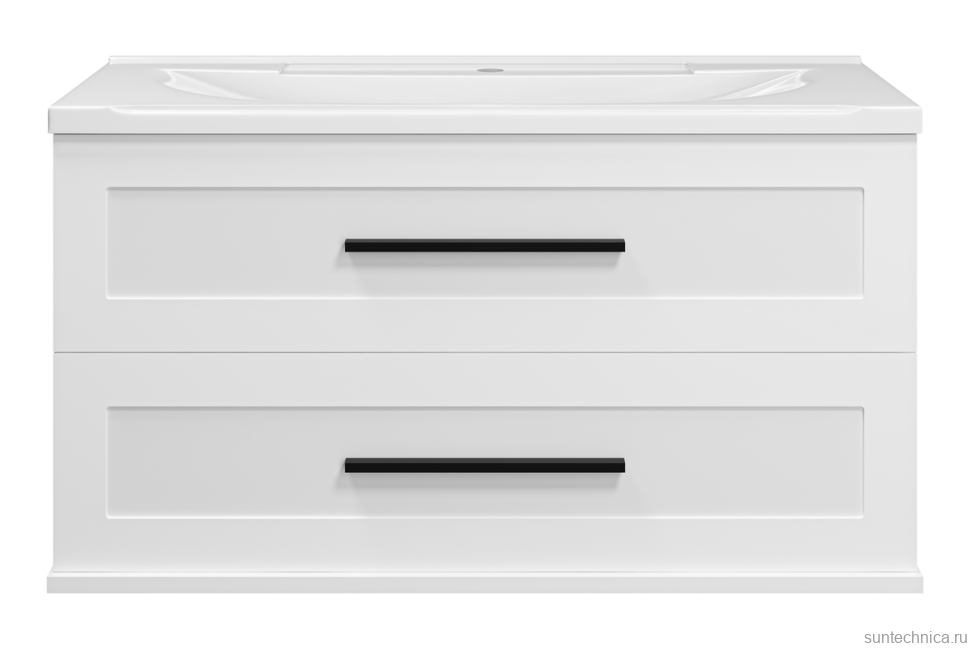 Тумба под раковину без столешницы Misty Модерн 100 подвесная, матовая белая