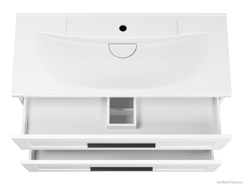 Тумба под раковину без столешницы Misty Модерн 100 подвесная, матовая белая