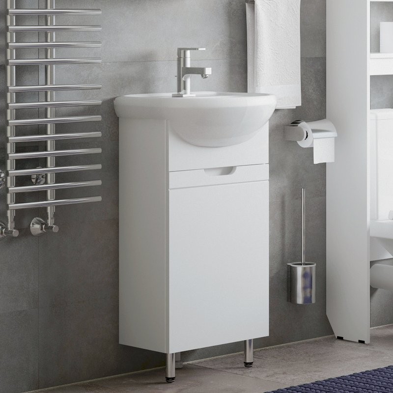 Тумба с раковиной Corozo Лея 45 белая