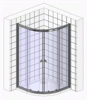 Душевой уголок BelBagno Uno 195 R 2 100 C Cr стекло прозрачное