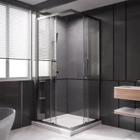 Душевой уголок Veconi Premium Trento PTC-20GR 100x90, профиль брашированный графит, стекло прозрачное