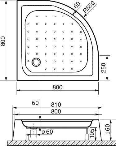 Поддон для душа RGW Lux TN 16180488-41 80x80
