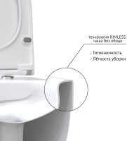 Комплект Berges Atom Line Mascon Rimless крышка-сиденье Okus Slim SO, кнопка смыва глянцевый хром