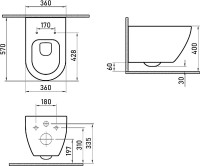 Комплект Berges Atom Line Mascon Rimless крышка-сиденье Okus Slim SO, кнопка смыва глянцевый хром