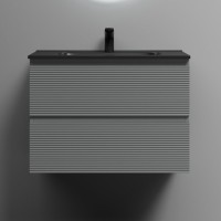 Тумба с раковиной Sancos Folk 70 ergraut soft, раковина CN7007MB