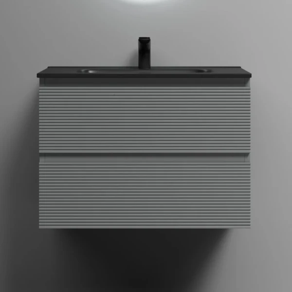 Тумба с раковиной Sancos Folk 70 ergraut soft, раковина CN7007MB