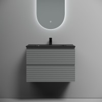 Тумба с раковиной Sancos Folk 70 ergraut soft, раковина CN7007MB