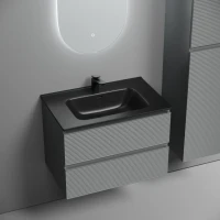 Тумба с раковиной Sancos Folk 70 ergraut soft, раковина CN7007MB