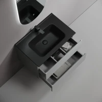 Тумба с раковиной Sancos Folk 70 ergraut soft, раковина CN7007MB