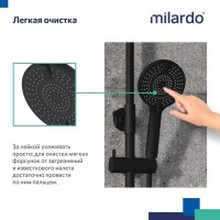 Душевая лейка Milardo Rora ROR4FBRM18 матовая черная