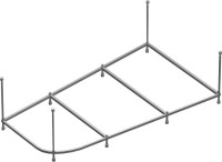 Акриловая ванна Riho Delta L 150x80 см, угловая, левая, пристенная, белая, пятиугольная, с каркасом, со сливом-переливом