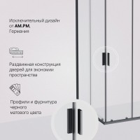 Душевой уголок AM.PM Gem W90G-404-100280-BT 100x80, профиль черный