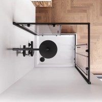 Душевой уголок AM.PM Gem W90G-404-100280-BT 100x80, профиль черный