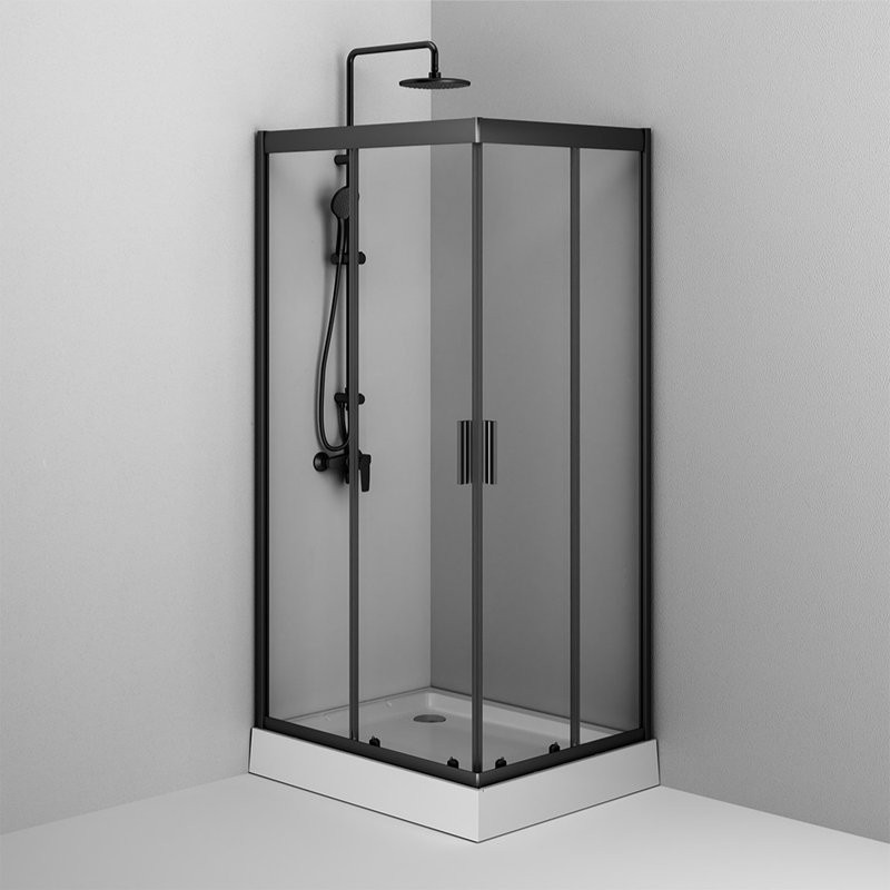 Душевой уголок AM.PM Gem W90G-404-100280-BT 100x80, профиль черный