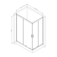 Душевой уголок AM.PM Gem W90G-404-100280-BT 100x80, профиль черный