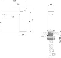 Смеситель для раковины Wonzon & Woghand WW-88139016-CR хром