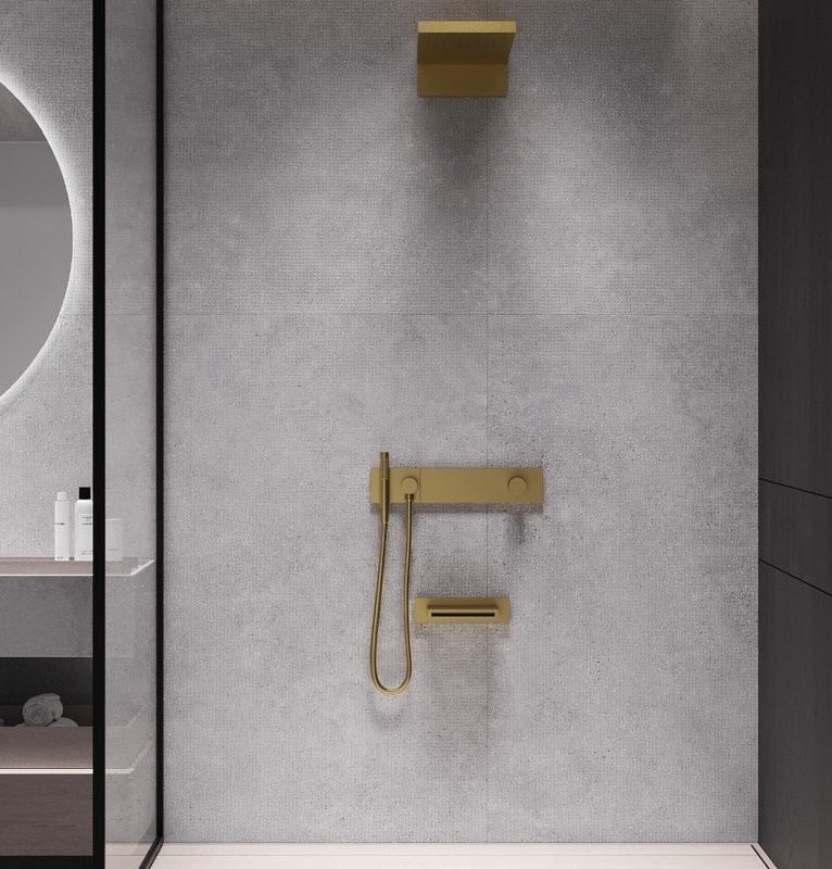 Душевой комплект Boheme Zodiac 132-2-MG С ВНУТРЕННЕЙ ЧАСТЬЮ, matt gold