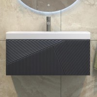 Тумба с раковиной Velvex Edge 80.1Y подвесная, графит
