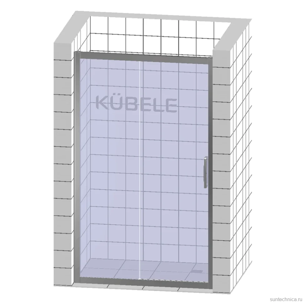 Душевая дверь в нишу Kubele DE019 D2-CLN-BR 155 см, профиль бронза