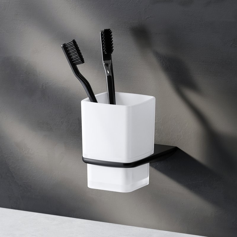 Стакан для ванной AM.PM Inspire 2.0 A50A34322 настенный, черный, стеклянный