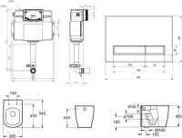 Комплект Lavinia Boho Унитаз приставной Bell Pro 33014040 + Крышка-сиденье Bell Pro 33290100 с микролифтом + Бачок скрытого монтажа RelFix 38020010 + Кнопка RelFix 3805003B
