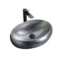 Накладная раковина GID Lago 9030s 48 хром, овальная, фаянс