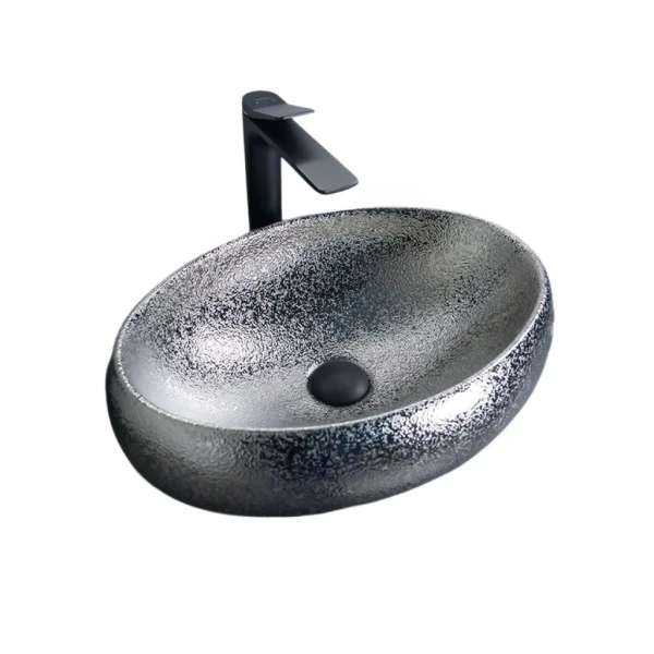 Накладная раковина GID Lago 9030s 48 хром, овальная, фаянс