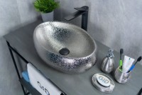 Накладная раковина GID Lago 9030s 48 хром, овальная, фаянс