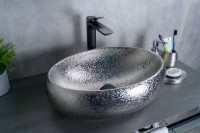 Накладная раковина GID Lago 9030s 48 хром, овальная, фаянс