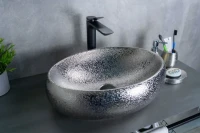 Накладная раковина GID Lago 9030s 48 хром, овальная, фаянс