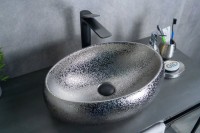 Накладная раковина GID Lago 9030s 48 хром, овальная, фаянс