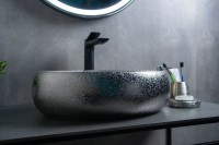 Накладная раковина GID Lago 9030s 48 хром, овальная, фаянс