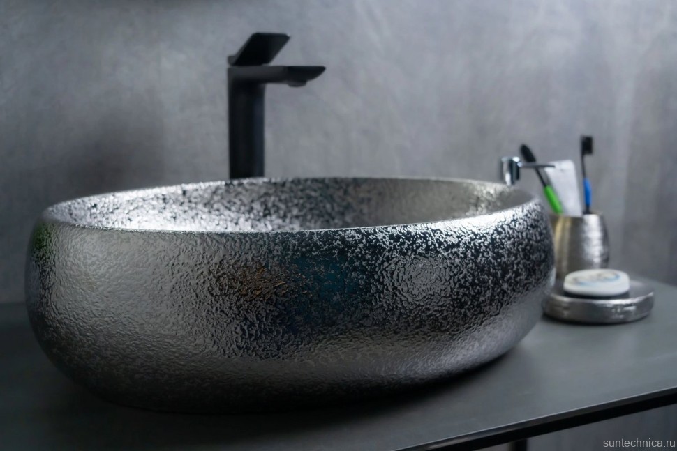 Накладная раковина GID Lago 9030s 48 хром, овальная, фаянс