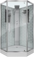 Душевая кабина Niagara Luxe Lux NG-7717WBK 100х100x210 серебро, с низким поддоном, без крыши