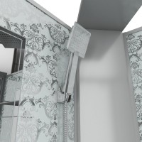 Душевая кабина Niagara Luxe Lux NG-7717WBK 100х100x210 серебро, с низким поддоном, без крыши