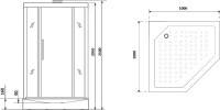 Душевая кабина Niagara Luxe Lux NG-7717WBK 100х100x210 серебро, с низким поддоном, без крыши